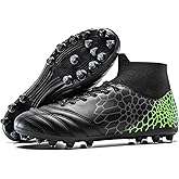 DGJG Boys Girls Soccer Cleats Youth Training Football Cleats High-top Soccer Shoes for Little/Big Kid