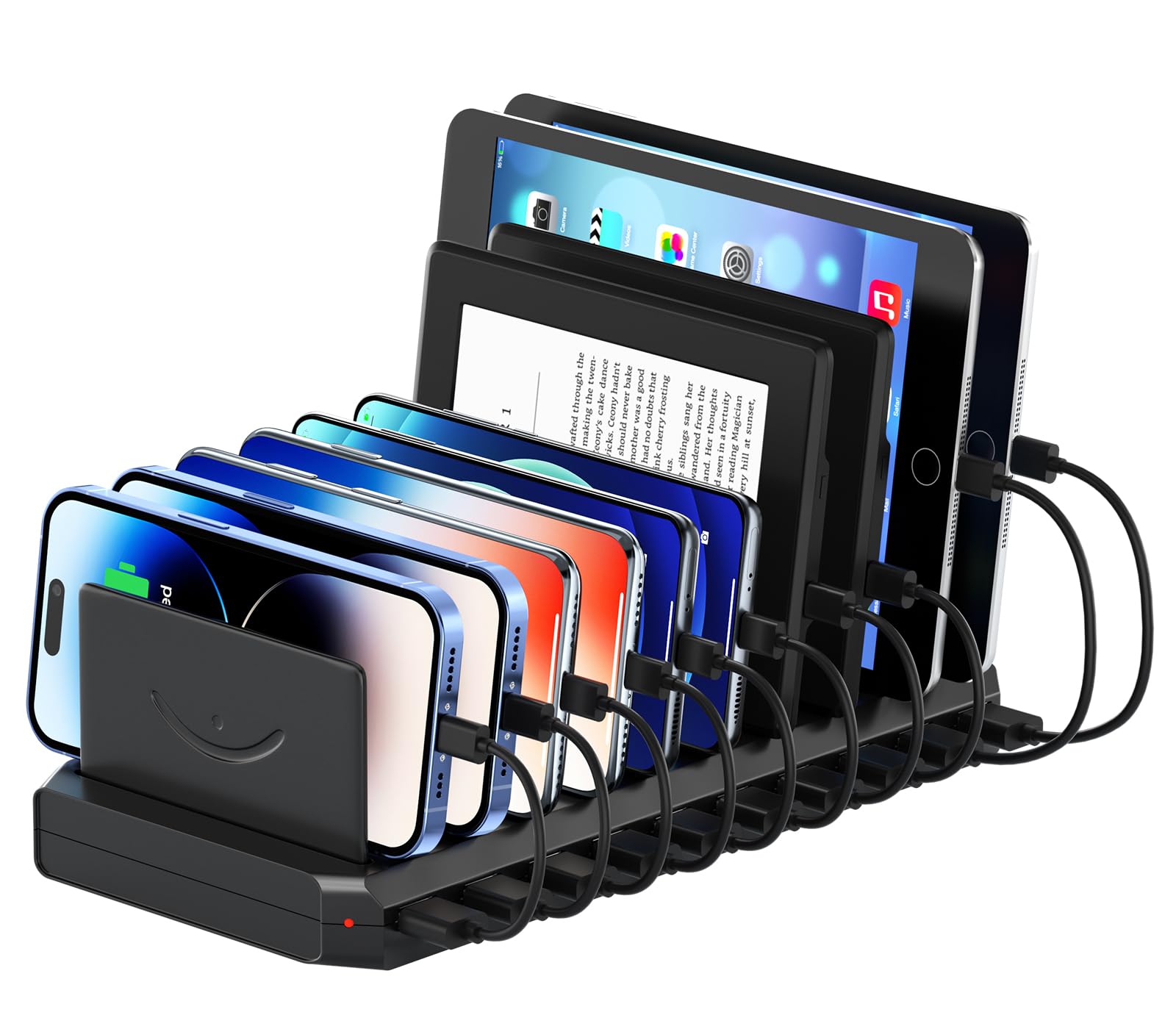 Photo 1 of USB Charging Station for Multiple Devices, 10 Port 60W Multiple USB Charger Station with Adjustable Dividers, Fast Charging Station Hub for Hotels, Shops, Schools, Shopping Malls and Travel
