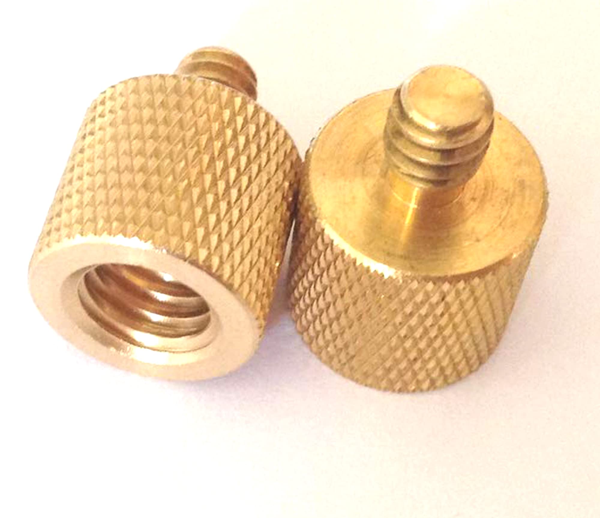 2x Copper 3/8 Hole To 1/4 Screw Camera Platform Tripod Flash Light Lamp Holder Hot Shoe Boots Quick Loading Board Connection Connector Connect Connecting Adapter Photograph Shoot Parts Accessories