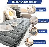 GKXLH New Corduroy Sofa Covers Washable Thick Non-Slip 2-4 Seater Dark Grey view 3