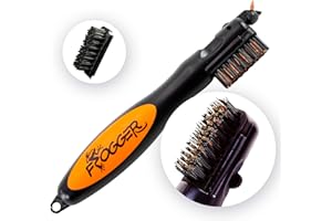 Frogger BrushPro Golf Club Cleaner with Ergonomic Grip and 2.5 ft. Retractable Cord - Sturdy Golf Club Brush and Groove Cleaner for Golfers