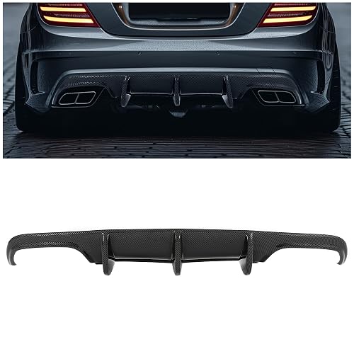 Carbon Fiber Rear Diffuser For Mercedes W204 C204 C63 (2013-2015) - Gloss Black