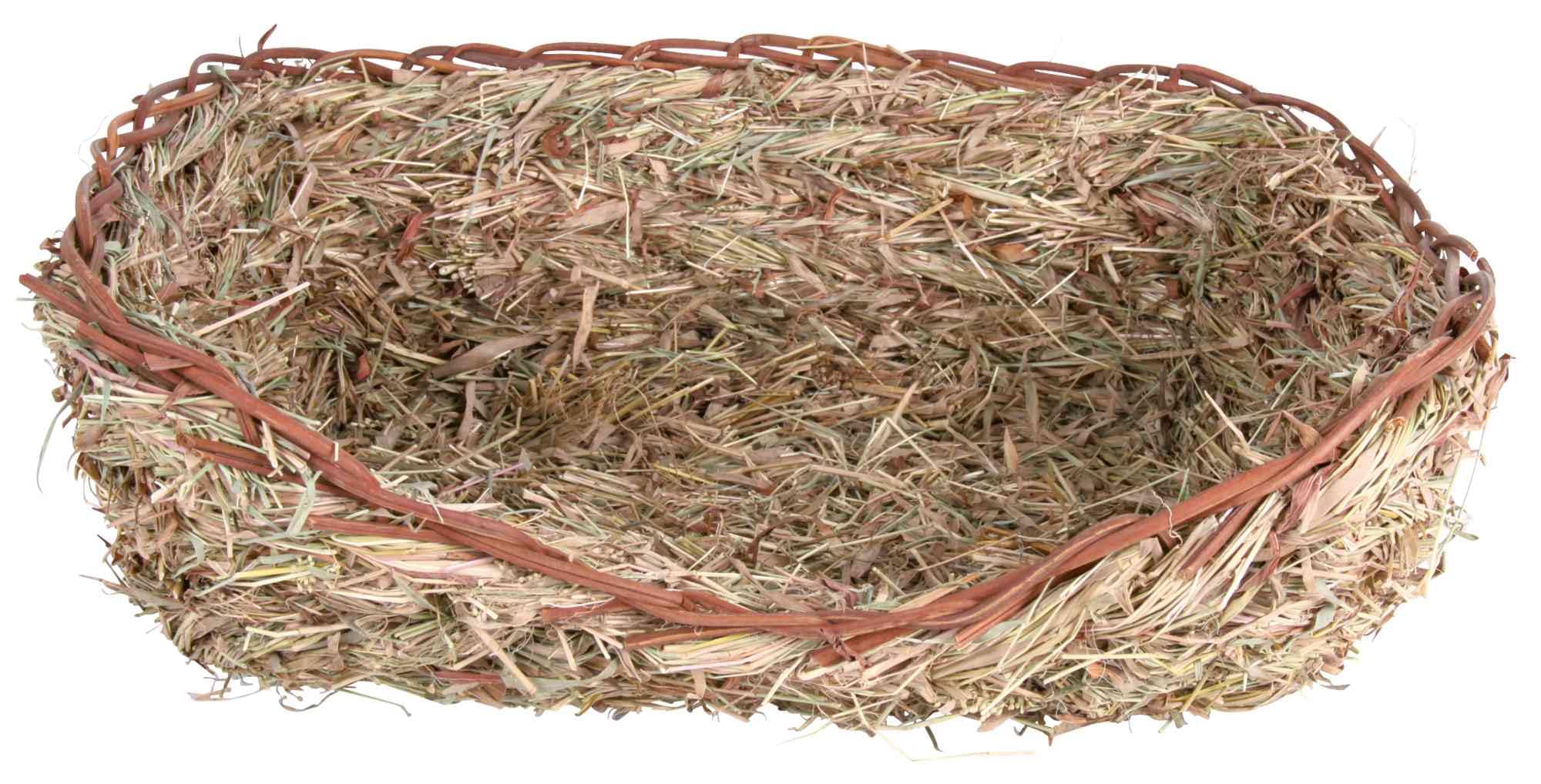 TRIXIE grass bed made of 100% natural materials - for guinea pigs, dwarf rabbits - for sleeping and nibbling - 33 x 12 x 26 cm - 61153