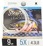 The Fly Crate Stealth Fly Fishing Tapered Leader With Loop | 9ft | 3 Pack