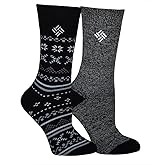 Columbia womens 2 Pack Fleece Lined Thermal Crew Socks