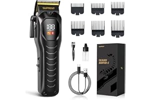 SUPRENT Mens Hair Clipper - Rechargeable Hair Cutting Kits with LED Display, Cordless Hair Clipper for Home Use & Barbers,Gif