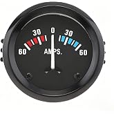 ePathChina 2" 52MM 12V 60-0-60 AMP Universal Ammeter Gauge Meter for Car/Boat/Truck/ATV, Replacement AMP Meter Gauge