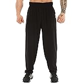 BGSM Men's Loose Fit Sweatpants with Zippered Pockets, Baggy Active Pants