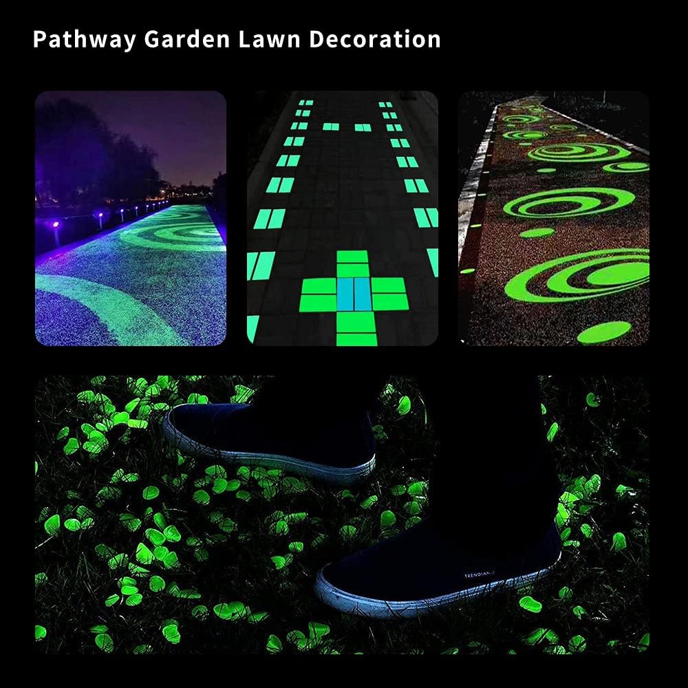Glow Pebbles Stones Glow in The Dark Rocks, Glow Decorative Stones Rocks, Glow Rocks for Outdoor Decor, Fish Tank, Lawn Yard Walkway Garden, Landscape Driveway Garden Grave Decoration-Green Stones : Garden & Outdoor