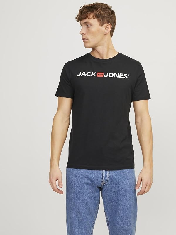 JJECORP Logo Tee SS Crew Neck 3PK MP T-Shirt, 12137126-Blazer Nero/Bianco/Blu Navy, M (Pacco da 3) Uomo