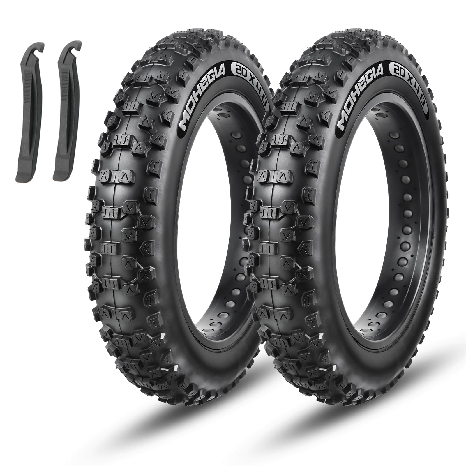 Photo 1 of 2-Pack Ebike Fat Tires:MOHEGIA 20 x 4.0 Inch E-Bike Mountain Tire High-Performance and All-Terrain Folding Replacement Bicycle Tire with Offroad or Trail Riding