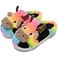 NZFUN Cow Slippers for Women and Men, Fluffy Cute Cozy Cartoon Cow Cotton House Slipper Womens Milky Cows Animal Preppy Funny Furry Kawaii Bedroom Pillow Cloud Slippers for Women Indoor and Outdoor