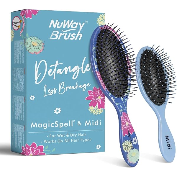 MagicSpell Pro 2 Pinsel-Set Für Alle Haartypen – Rot & Hellblau, Entwirrend & Hitzebeständig