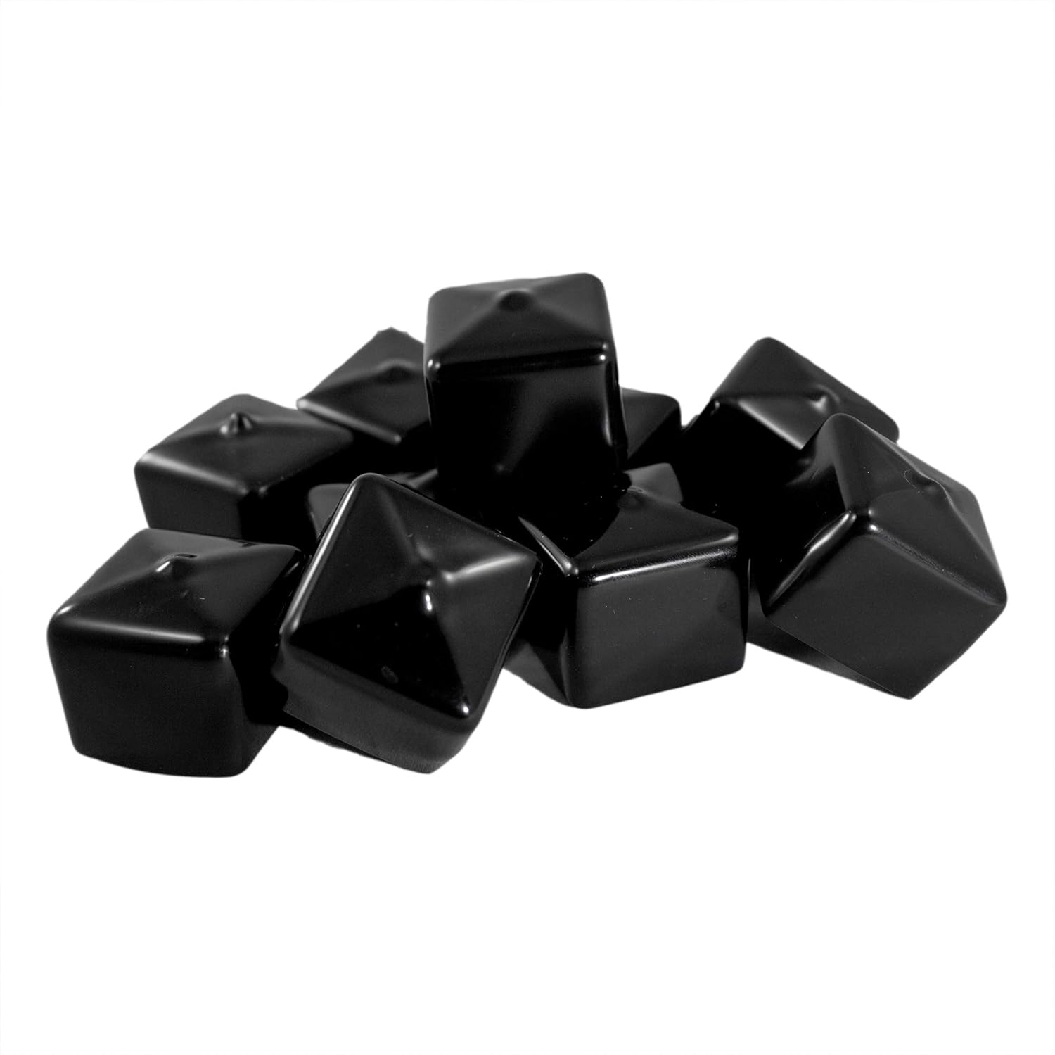 Pack of 10 Caps B Prescott Plastics 1 1/4 Inch Square Black Vinyl End