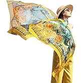 DANA XU Women's 100% Mulberry Silk Pashmina Shawl and Wraps Extra Large Floral Scarf for Evening Dresses, Soft Oversized