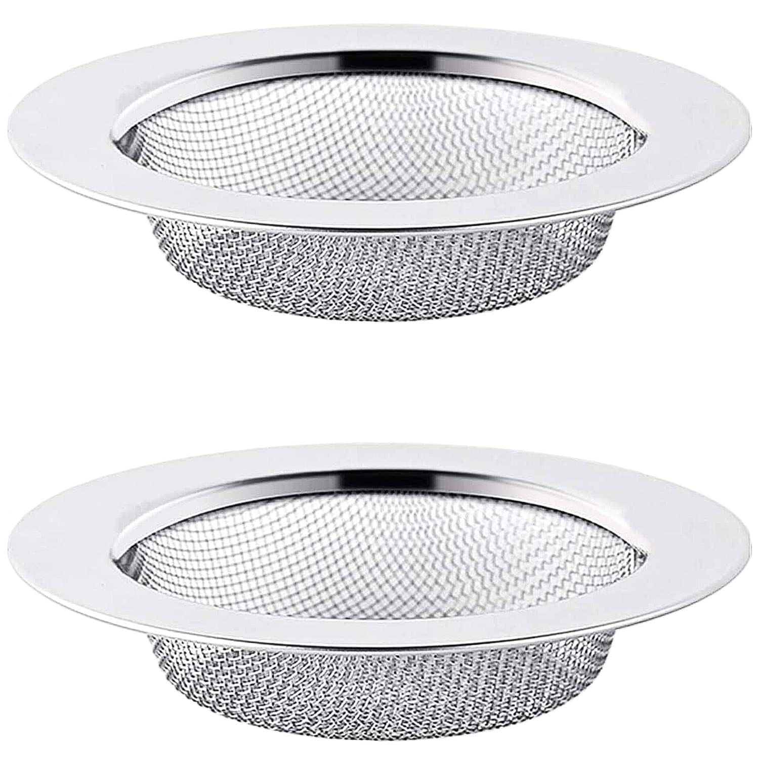 Hair Plug Catcher Shower, Sink Strainer Plug for Kitchen or Bathroom Plug Hole, 2 PCS Stainless Steel Mesh Hair Filter for Shower Drain 7.5 cm Outer Diameter kitchen sink strainer