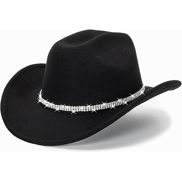 4661 Women\'s Cowgirl Hat Rhinestone Western Wide Brim Cowboy Hats Royal Amazon.com: Ruluti Tiara Cowboy Hat Blue Cowgirl Hat Non  main image 3