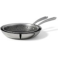 Lagostina Resistere 2-Piece Stainless Steel Skillet Set, 24cm / 28cm, Lago-Mesh™Technology, Thick-Clad Body, Scratch Resistan