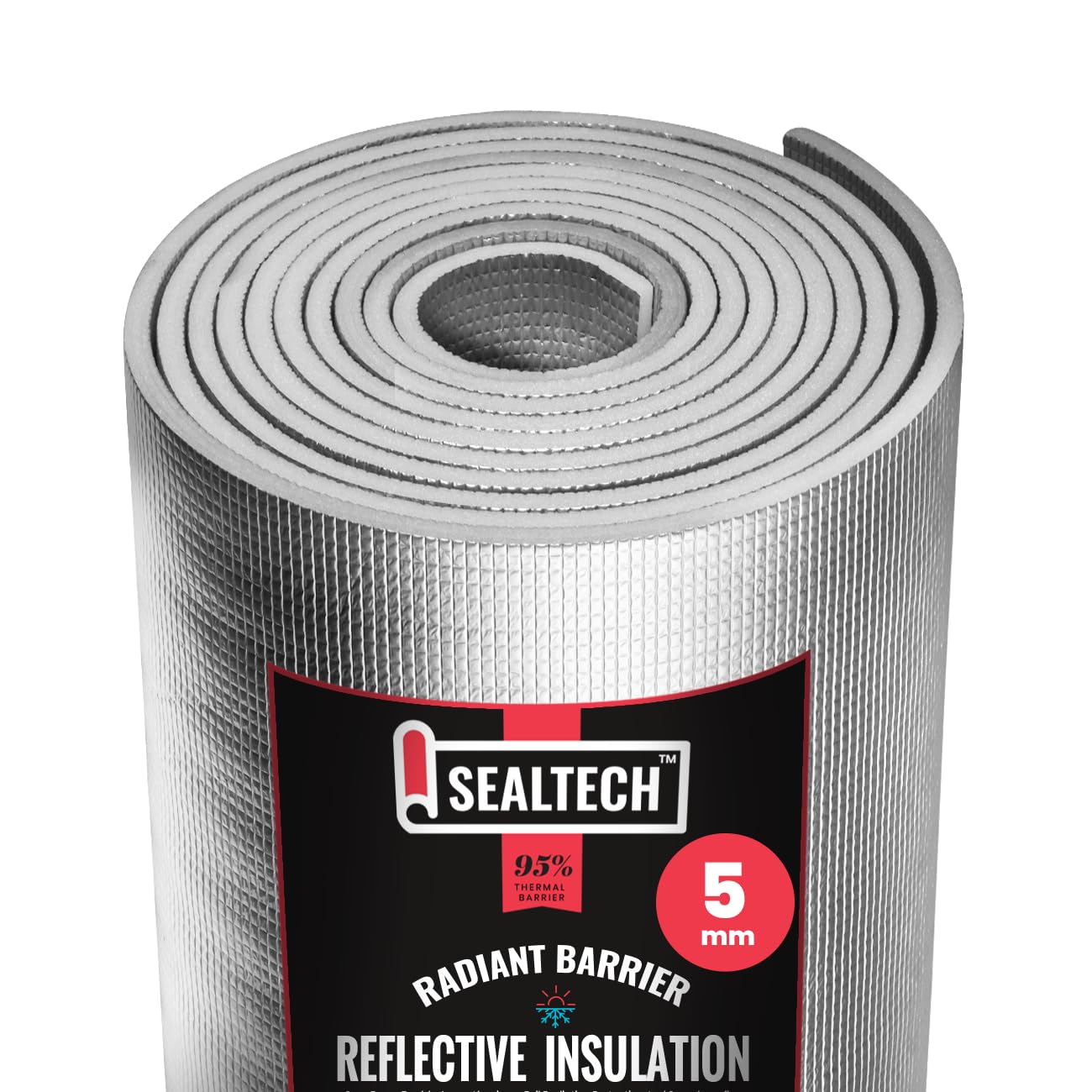 Photo 1 of SEALTECH Heavy Duty 5mm Reflective Insulation Roll - Premium Foam Core Radiant Barrier for Energy Conservation -Commercial Grade Soundproofing Thermal Shield for Indoor and Outdoor Use (48" X 75')