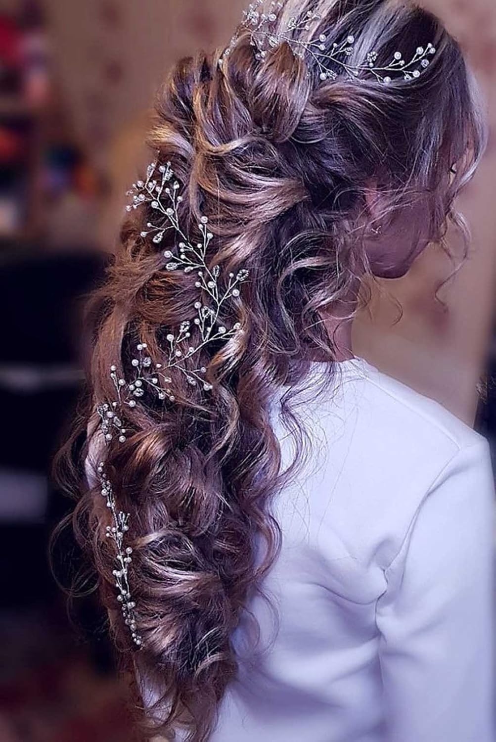 Aukmla Hair Vine Extra Long For Bridesmaid And Flowergirls