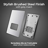 British General BG Dual Voltage Shaver Socket Brushed Steel 115/240V FBS20G view 2