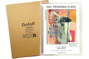 GELELF New Generation Gel Printing Plate, Upgraded Formula for Gel Printing Art, Monoprinting Kit, Printmaking Supplies, No Aging and Bubbling (A5: 5" x 7")