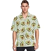 Hawaiian Shirts for Men Short Sleeve Aloha Beach Shirt Funny Avocado Cartoon Character Floral Summer Casual Button Down Shirts