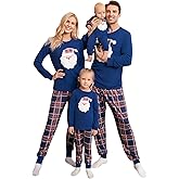Honwenle Family Christmas Pajamas Matching Sets Soft Long Sleeve Family Christmas Pjs Sleepwear Holiday Lounge Set