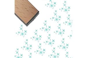 CRASPIRE Stars Rubber Stamp 3/5 Inch Twinkle Mini Wooden Stamp Small Wood Stamps Reusable Vintage Print for Crafting Card Mak