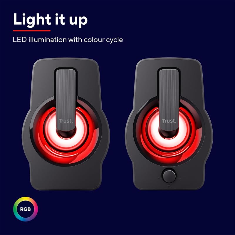 Gemi Casse PC Mini RGB 12W (6W RMS), Altoparlanti PC Piccoli, Nero