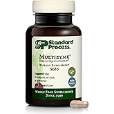 Standard Process Multizyme - Pancreatic Enzyme Supplement to Support The Breakdown of Proteins, Carbohydrates & Fats - Digestive Support - Gluten-Free, Non-Dairy & Non-Soy - 90 Capsules (90 Servings)