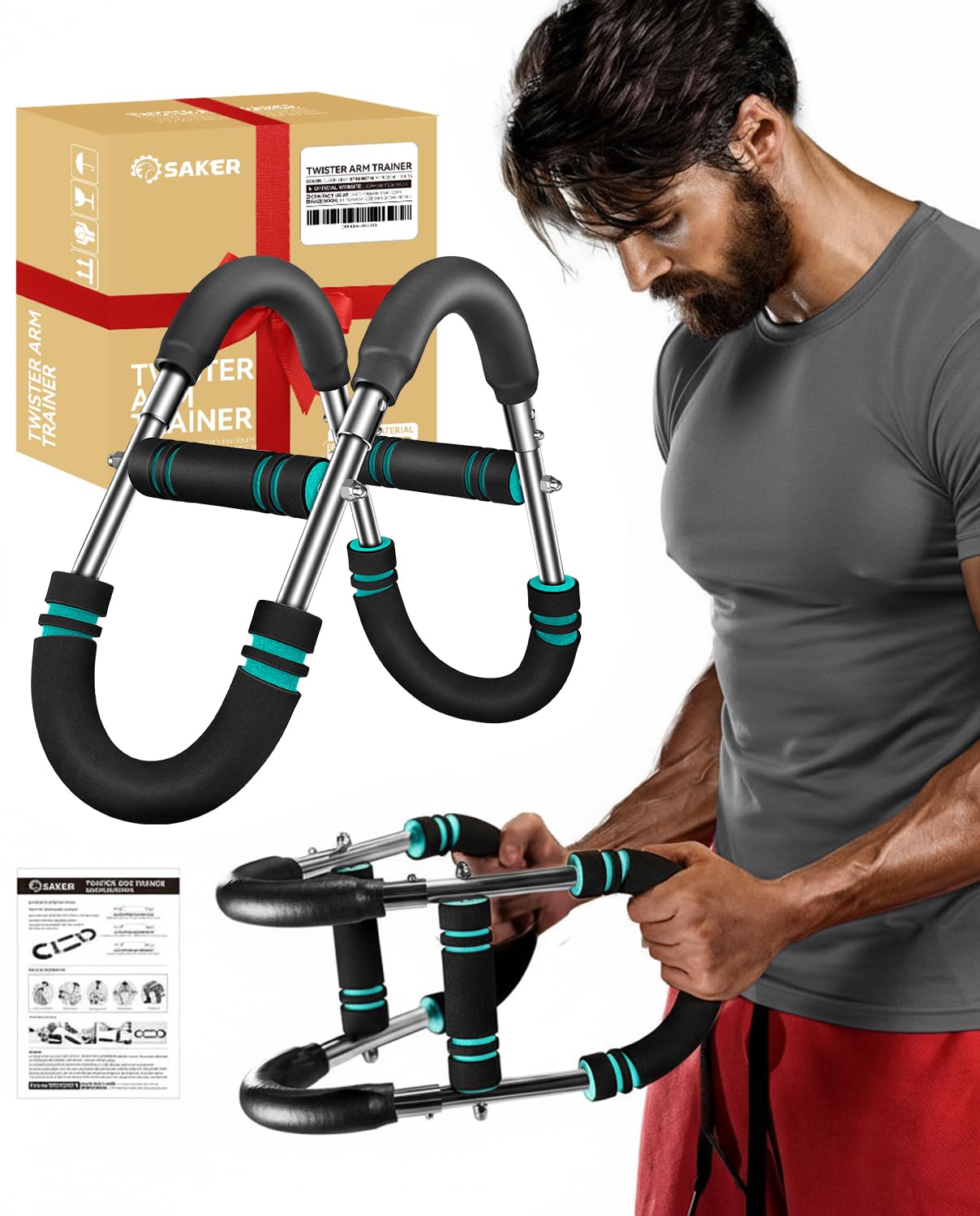 Photo 1 of 2026 New Saker Twister Arm Trainer, Adjustable Chest Workout Equipment,Forearm Strengthener, Arm Exercise Gift for Home Gym, for Men, Ideas for Fitness Enthusiasts (40-90LB)