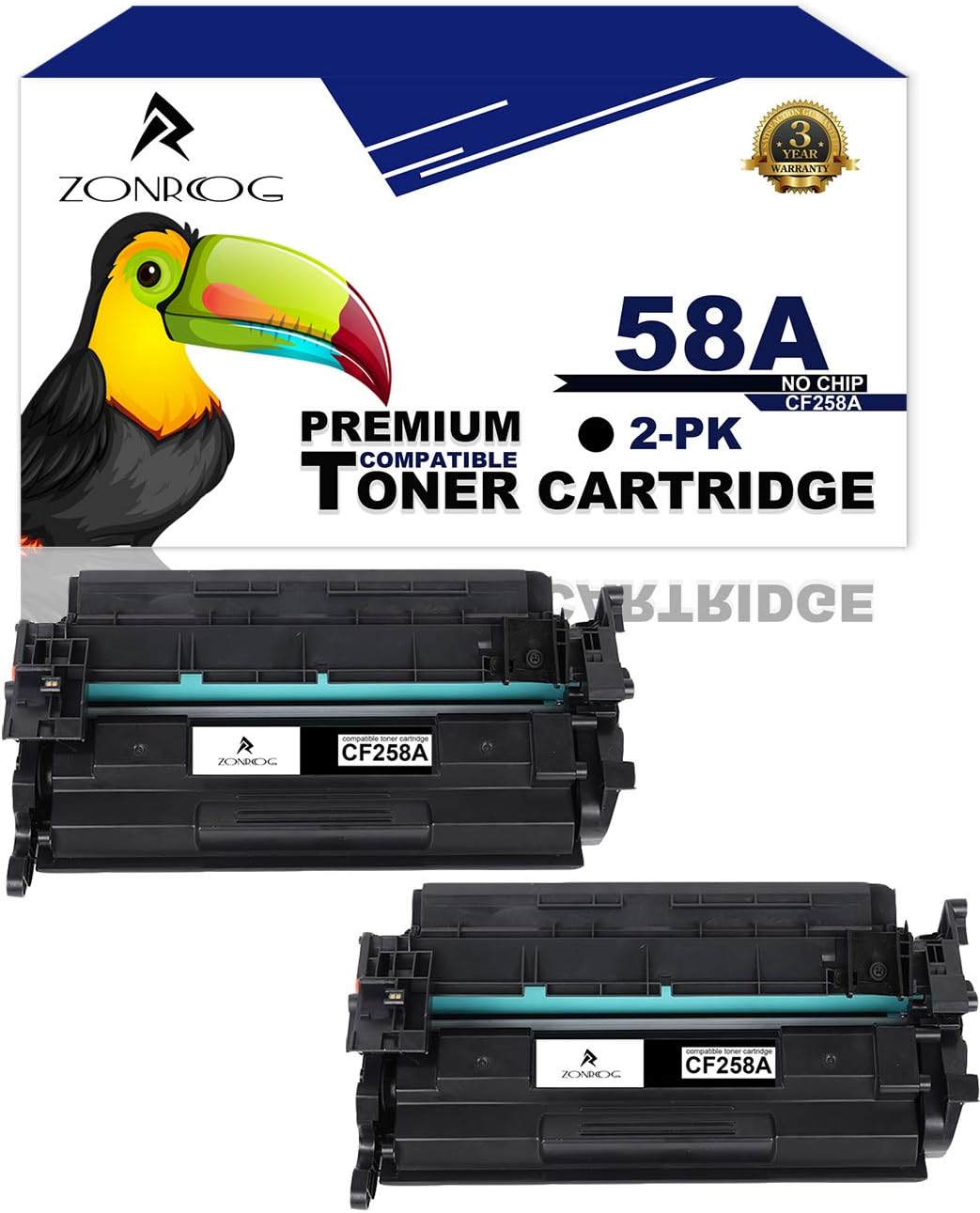 ZONRCOG Cartucho de tóner compatible para HP 58A CF258A Laserjet Pro