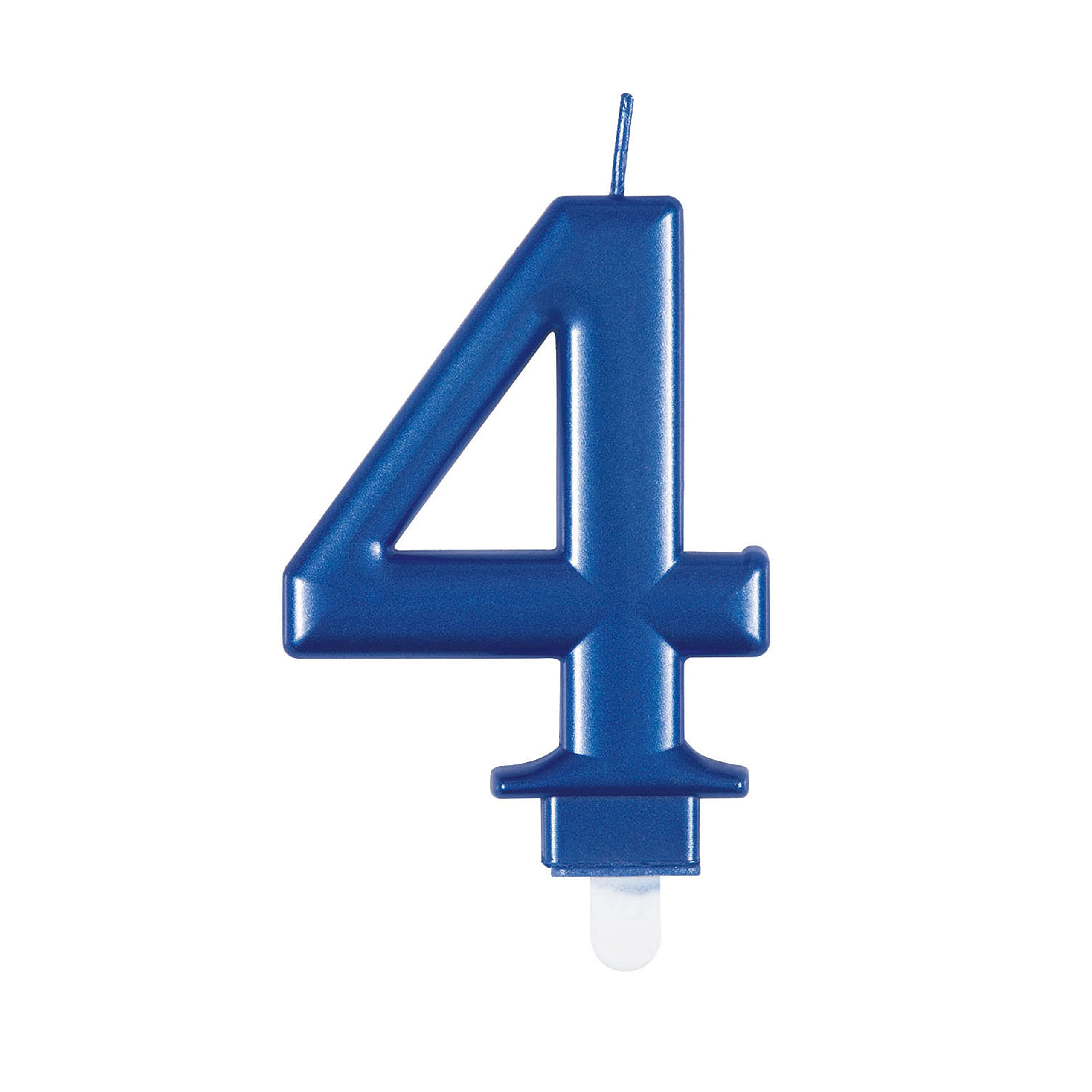 Dazzling Metallic Blue Number 4 Birthday Candle - Perfect Cake Topper for Unforgettable Milestones - 1 Pc