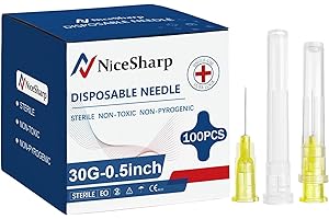 ISOPEN 100PCS 30Ga 1/2 inch Needles Lab Accessories, Refilling Inks,Individually Packaged