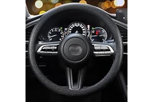 LRITER Car Steering Wheel Cover, Non-Slip Silicone Material, Multiple Color Choices, Universal Auto Parts Steering Wheel Cover, Suitable for Most Cars (Black)