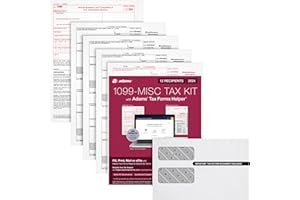 Adams 2024 1099 MISC Kit for 12 Recipients, 4 Part Laser 1099 Forms, 3 1096 Forms, Self Seal Envelopes & Access to Adams Tax 