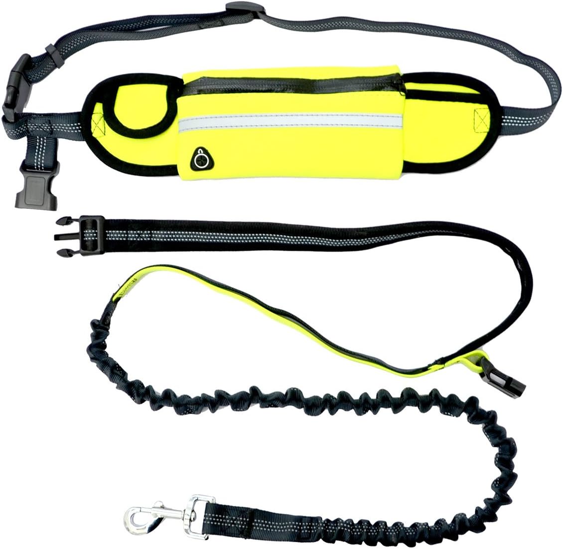 EYEPOWER XL Jogging Dog Lead 162225 cm Bungee Waist Belt Reflector