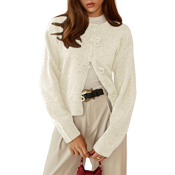 Laosiros Women's Oversized Chunky Knit Sweater – Batwing Sleeves & Side Slits