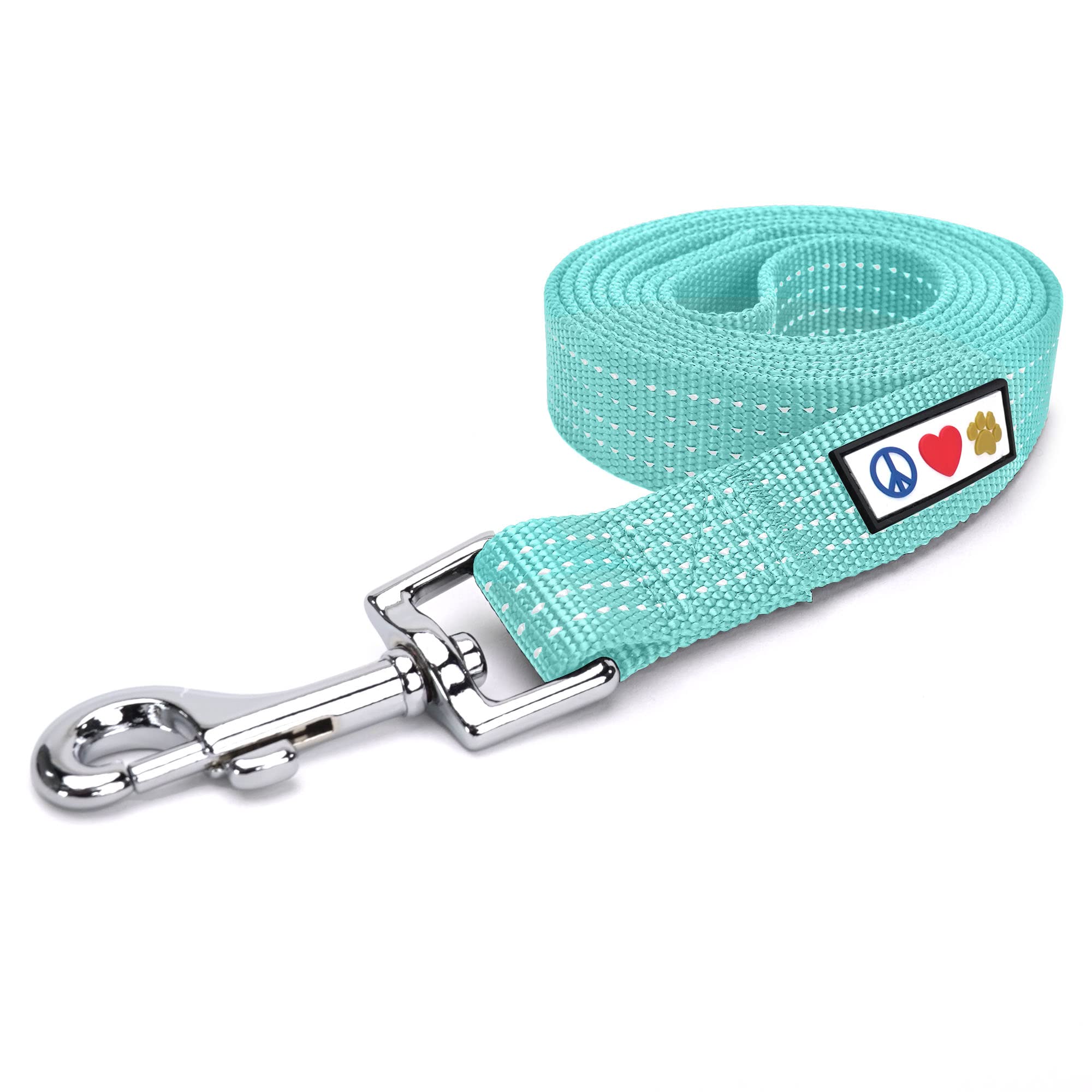 Pawtitas Dog Lead for Large Dogs Comfortable Handle Training Dog Lead 1.8m Long Dog Lead Puppy Lead - Reflective Lead Teal Dog Leads for Medium Dogs or Lead for Large Dog