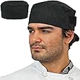 Chef Sac Chef Hat Beanie | Adjustable Strap Chef Cap | Breathable Cotton Chef Skull Cap with Mesh Top | Unisex Chef Hats For Men & Women | One Size Fits Most (Black)