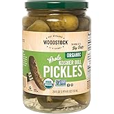 Woodstock Farms Organic Whole Dill Pickle, 24 Ounce -- 6 per case.6