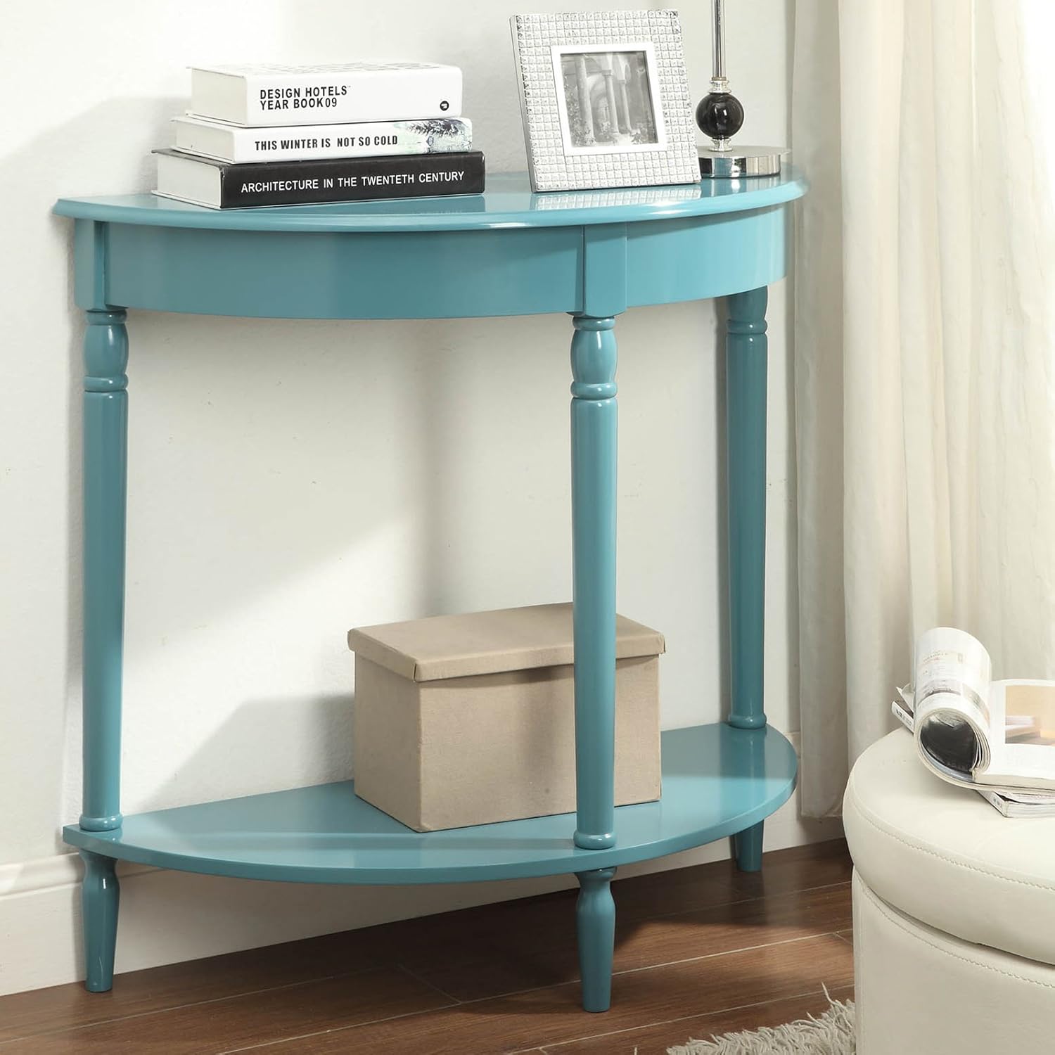 Delux Country Style Half Moon Hall Table, Featuring