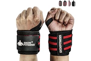 SKDK Wrist Wraps- Wrist Straps for Weightlifting with Thumb Loop,12" 18" 21" Professional Wrist Straps for Wrist Support,Powerlifting,Strength Training,Bodybuilding,Men & Women(Pair)