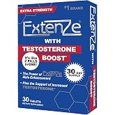 ExtenZe Testosterone Boost Male Enhancement Supplement (30 Tablets) Men Enhancement Pills Performance Vitality &amp; Stamina Support - with Maca, Tribulus, Yohimbe Extract &amp; More