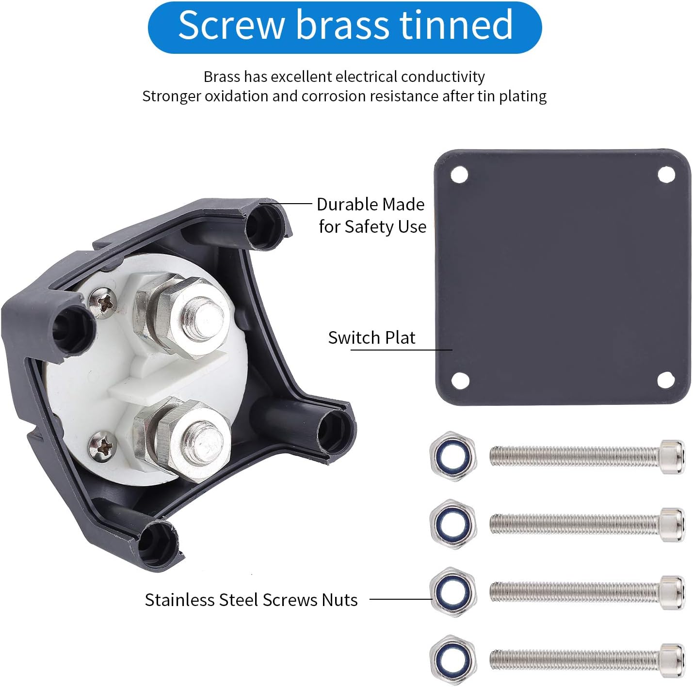 CoCsmart Battery Disconnect Switch, 12V-48V Battery Isolator Switch Master Power Cut Off Kill Switch Waterproof Marine Switch for Car RV Boat Truck ATV Vehicles: Automotive