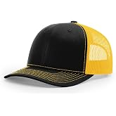 Richardson 112 Trucker Hat - Premium Blank Baseball Cap, Adjustable Snapback Hat - Structured Six Panel Richardson Blank Hats
