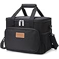 Lifewit Large Lunch Bag Insulated Lunch Box Soft Cooler Cooling Tote for Adult Men Women, Black 12-Can (8.5L), 10"× 6.7" × 8"