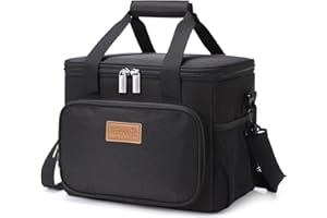 Lifewit Large Lunch Bag Insulated Lunch Box Soft Cooler Cooling Tote for Adult Men Women, Black 12-Can (8.5L), 10"× 6.7" × 8"