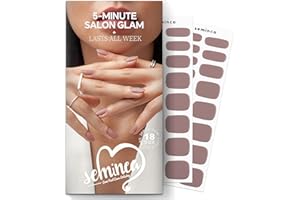 SEMINCA Semi Cured Gel Nail Strips-Salon Quality Work Nails Trendy Coffee Colors,Office Chic & Professional,Quick and Easy Apply Nail Stickers Works with Any UV/LED Lamps(Cream Beige)